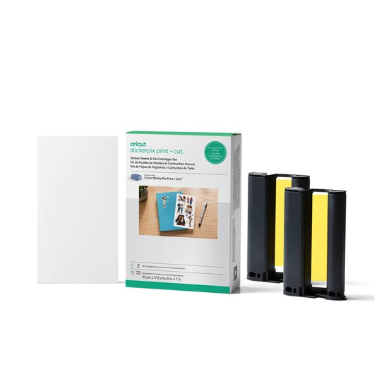 Cricut StickerPix Print + Cut Sticker Sheets and Ink Cartridge Set 72 Pack image number 1