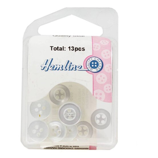 Hemline White Basic Shirt Blouse Button 13 Pack image number 2