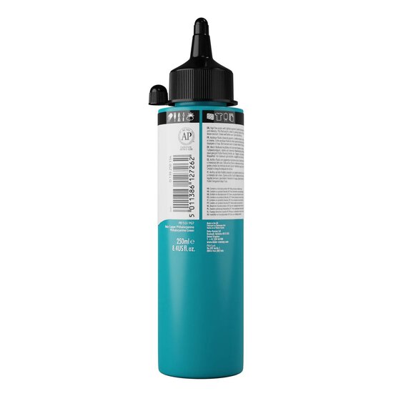Daler-Rowney System3 Phthalo Turquoise Fluid Acrylic 250ml (154) image number 2