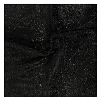 Black Metallic Jersey Fabric by the Metre