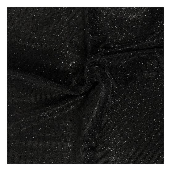 Black Metallic Jersey Fabric by the Metre image number 1