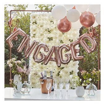 Ginger Ray Rose Gold Engaged Balloon Bunting with Tassels 2m image number 2