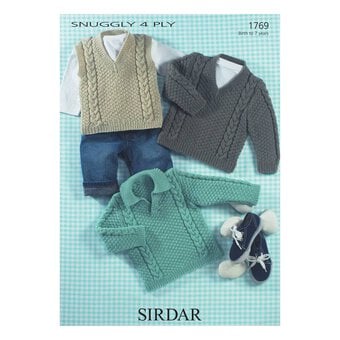 Sirdar Snuggly 4 Ply Sweaters and Slipover Digital Pattern 1769