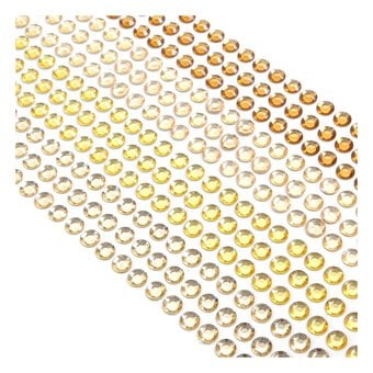 Mixed Gold Adhesive Gems 6mm 504 Pack