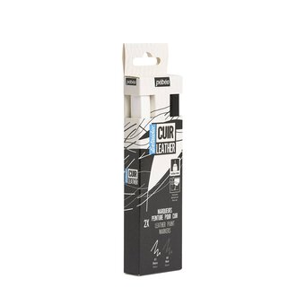 Pebeo Setacolor Black and White Leather Paint Markers 2 Pack  image number 3