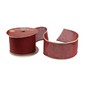 Red and Jute Trim Wire Edge Ribbon 63mm x 3m image number 1