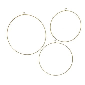 Gold Hanging Hoops 3 Pack