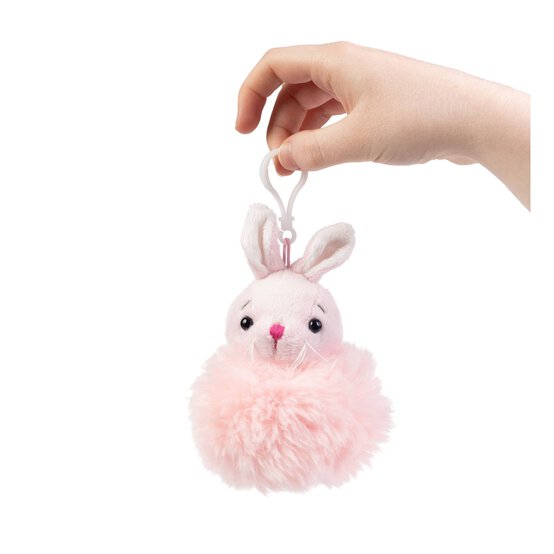 Assorted Living Nature Pompom Bunny Plush Keyring image number 4