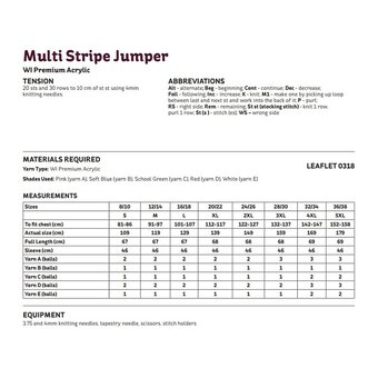 Knitcraft Multi Stripe Jumper Digital Pattern 0318 image number 3