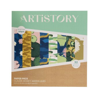 Artistory Claude Monet Paper Pad 12 x 12 Inches 32 Sheets