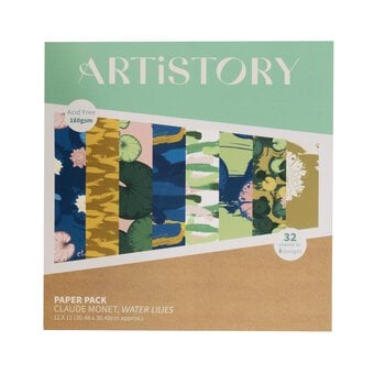 Artistory Claude Monet Paper Pad 12 x 12 Inches 32 Sheets
