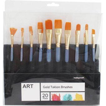 Gold Taklon Brushes 20 Pack image number 3