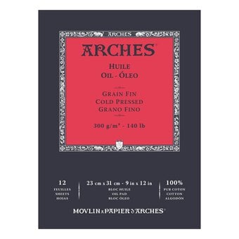 Arches Cold Pressed 300g Oil Paper 23cm x 31cm 12 Sheets