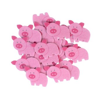 Felt Pig Embellishments 20 Pack 