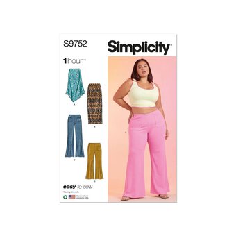 Simplicity Women's Skirts and Trousers  Sewing Pattern S9752 (W2 20W-28W)