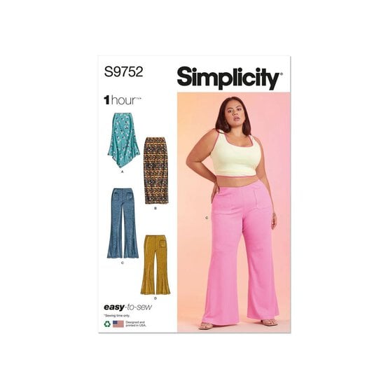 Simplicity Women's Skirts and Trousers  Sewing Pattern S9752 (W2 20W-28W) image number 1