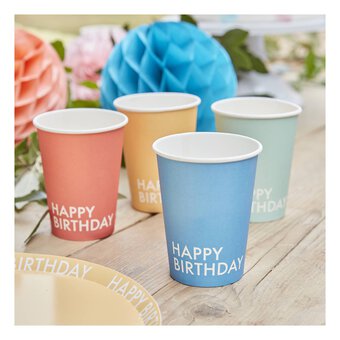 Ginger Ray Bright Birthday Paper Cups 8 Pack image number 3