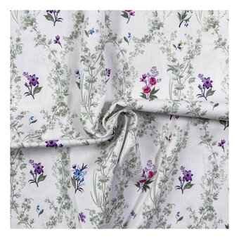 V&A Pressed in Time Floral Trellis Cotton Fabric by the Metre