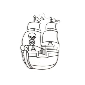 Pirate Ship Plastic Suncatcher