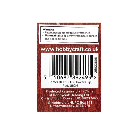 Red Flower Clip 18cm image number 4