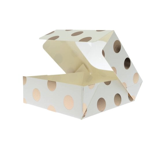 Rose Gold Polka Dot Small Treat Boxes 3 Pack image number 3