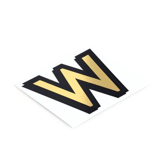 Black and Gold Vinyl Letter W Sticker 5cm