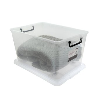 Clear Rolling Storage Box 55 Litres
