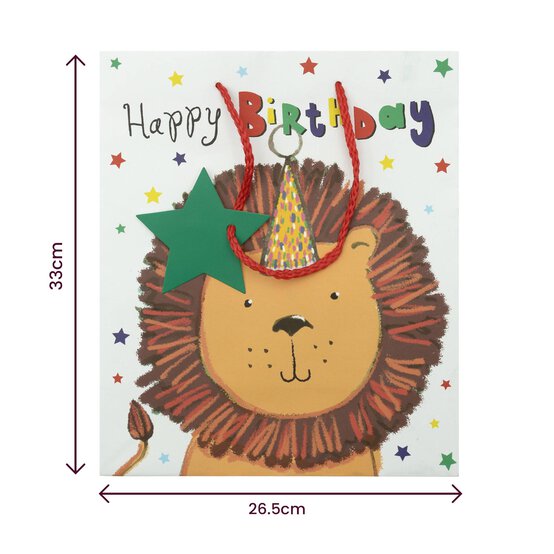 Lion Birthday Gift Bag 26.5cm x 33cm image number 5