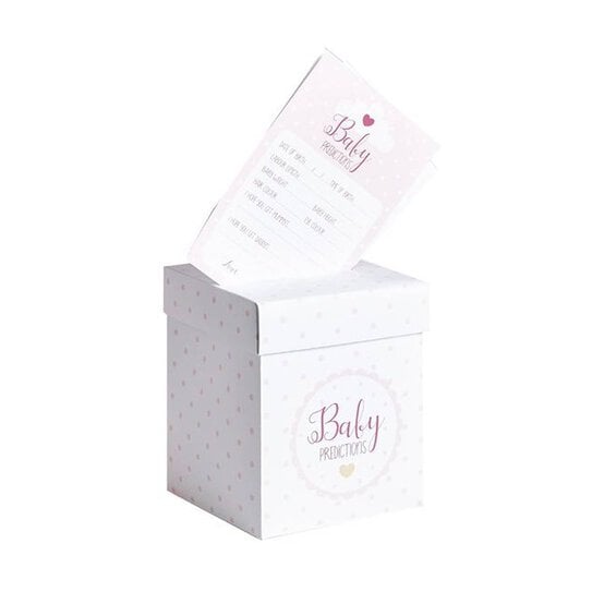 Pink Baby Shower Prediction Cards 20 Pack image number 1