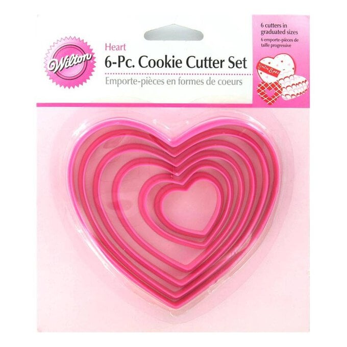 Wilton Heart Shaped Cookie Cutter Set 6 Pieces image number 1