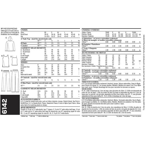 New Look Unisex Activewear Sewing Pattern 6142 image number 3