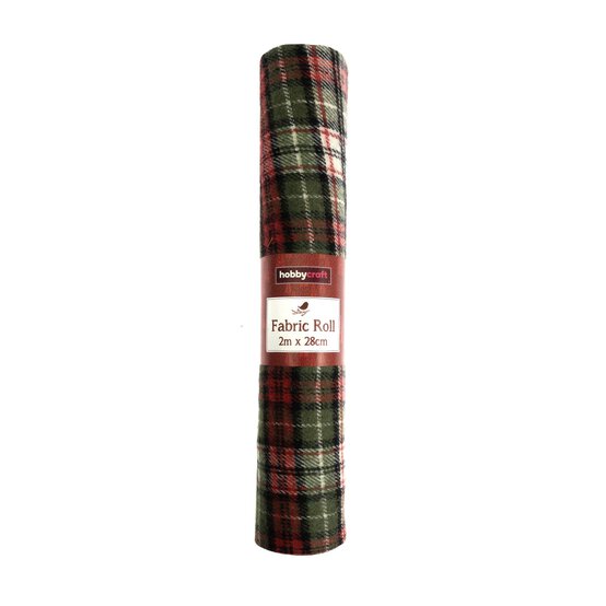 Green and Red Tartan Fabric Roll 28cm x 2m image number 4
