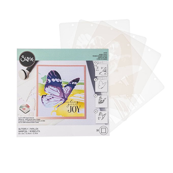 Sizzix Butterfly Layered Stencil Set 4 Pack image number 1