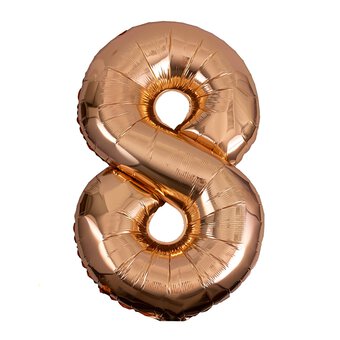 Extra Large Rose Gold Foil Number 8 Balloon