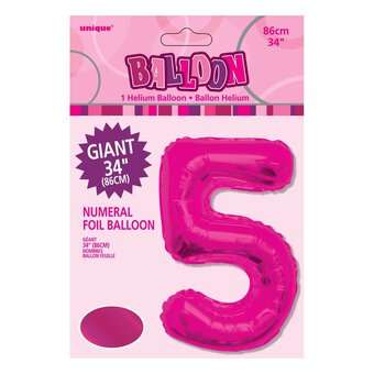 Extra Large Pink Foil 5 Balloon