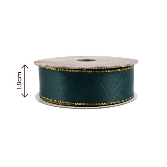 Green and Gold Satin Ribbon 18mm x 3m image number 5