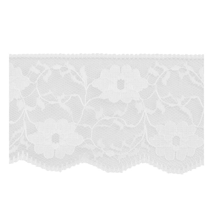 Ivory 60mm Floral Lace Trim by the Metre image number 1