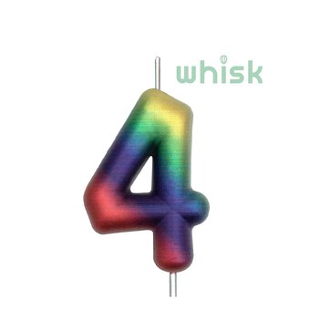 Whisk Metallic Rainbow Number 4 Candle