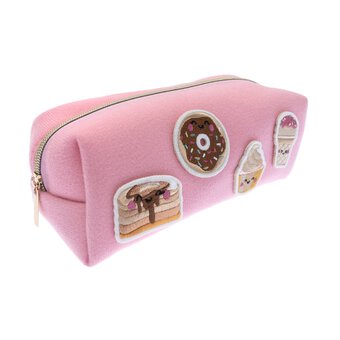 Kawaii Patch Pink Felt Pencil Case