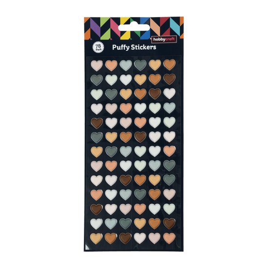 Natural Heart Puffy Stickers 78 Pack image number 4