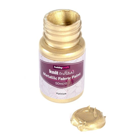 Platinum Metallic Fabric Paint 50ml image number 2