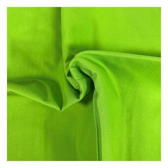 Bright Green Organic Premium Cotton Fabric by the Metre