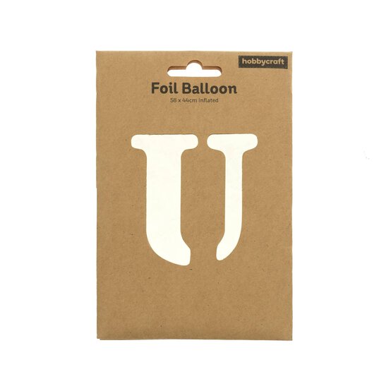 Extra Large Silver Foil Letter U Balloon image number 3
