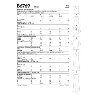 Butterick Top or Kaftan Sewing Pattern B6769 (XS-XXL)