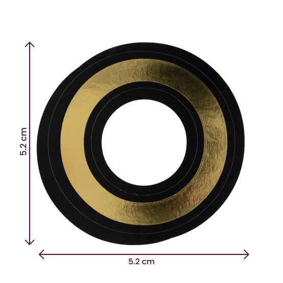 Black and Gold Vinyl Letter O Sticker 5cm image number 4