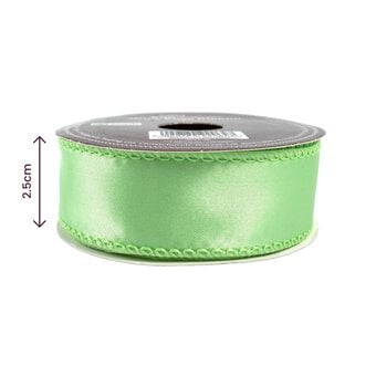 Apple Wire Edge Satin Ribbon 25mm x 3m image number 3