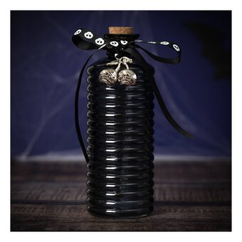 Black Skull Cherries Potion Bottle with Cork Top 17cm