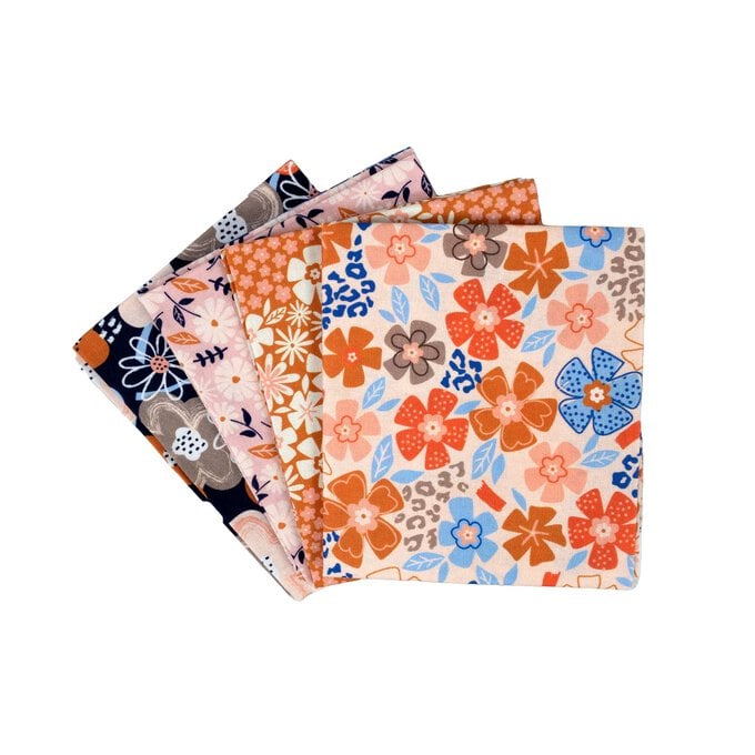 Women’s Institute Abstract Flower Cotton Fat Quarters 4 Pack image number 1