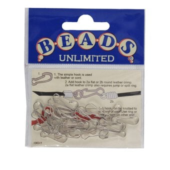 Beads Unlimited Silver Plated Hooks 18mm x 6mm 25 Pack