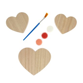 Paint Your Own Wooden Hearts Kit 3 Pack